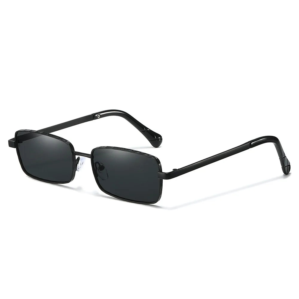 TOYEARN Rectangle Metal Sunglasses Unisex Vintage UV400 Rectangle Sunglasses SWANS Black Black As the picture