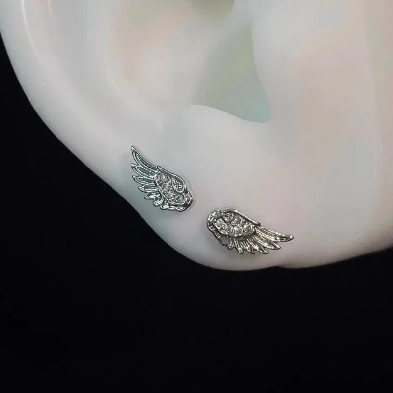 Vintage Angel Wings Stud Earrings – Punk Couple Jewelry Stud Earrings SWANS