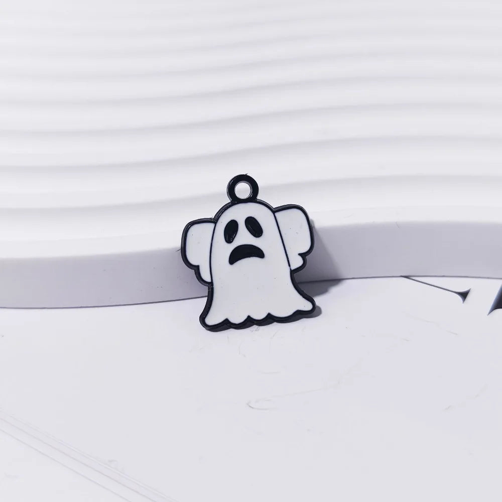 Halloween Ghost Enamel Alloy Charm for DIY Jewelry & Keychains Jewelry Charm Pendant SWANS G