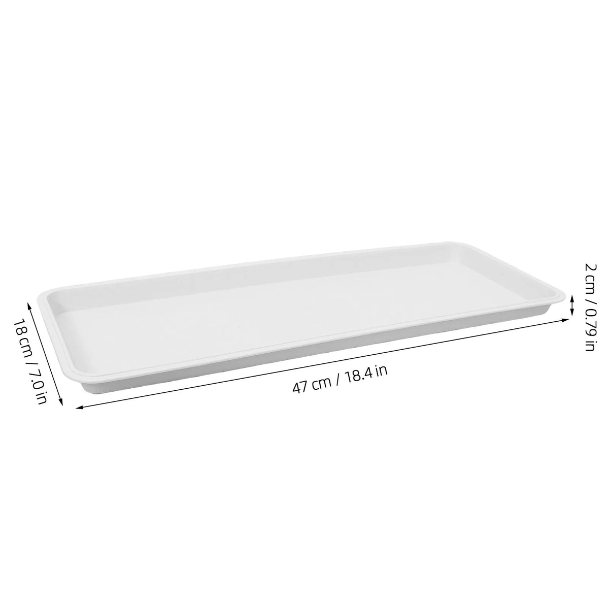 Rectangular Plastic Plant Tray – White Flower Pot Drip Saucer Plant Drip Tray SWANS