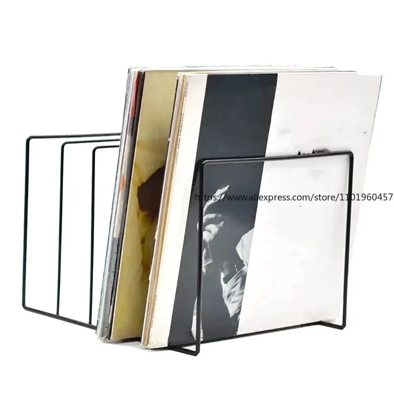 Wrought Iron Triangle Bookshelf | LP Record & Magazine Rack Floor Standing Bookshelf SWANS