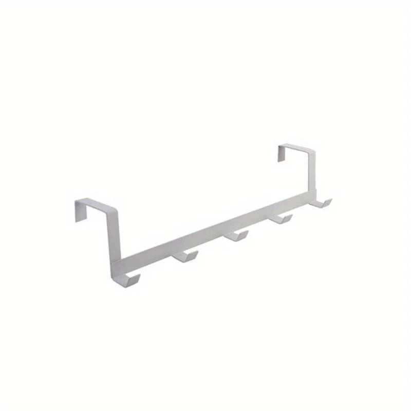 SWANS 5-Hook Over-Door Hanger for Coats, Hats & Towels Over-Door Hook Rack SWANS White