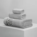 SWANS 3-Pack Long-Staple Cotton Bath Towels – Quick Dry Bath Towel Set SWANS 3pcs grey