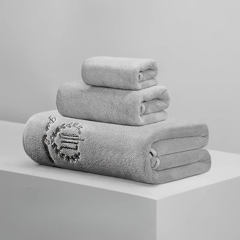 SWANS 3-Pack Long-Staple Cotton Bath Towels – Quick Dry Bath Towel Set SWANS 3pcs grey