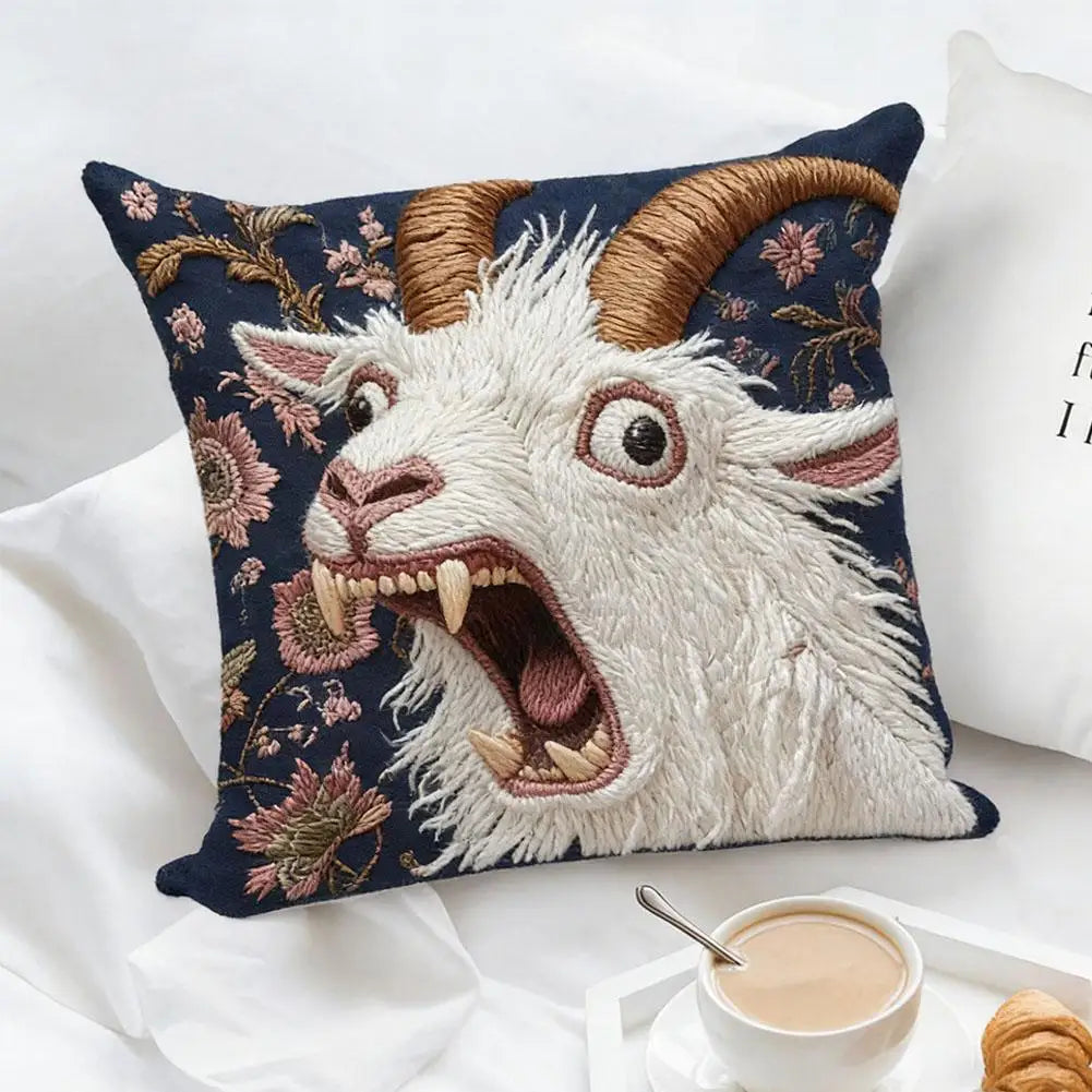Screaming Goat Cushion Cover 18x18 Soft Plush Pillow 2-Pack Decorative Pillow Cover SWANS