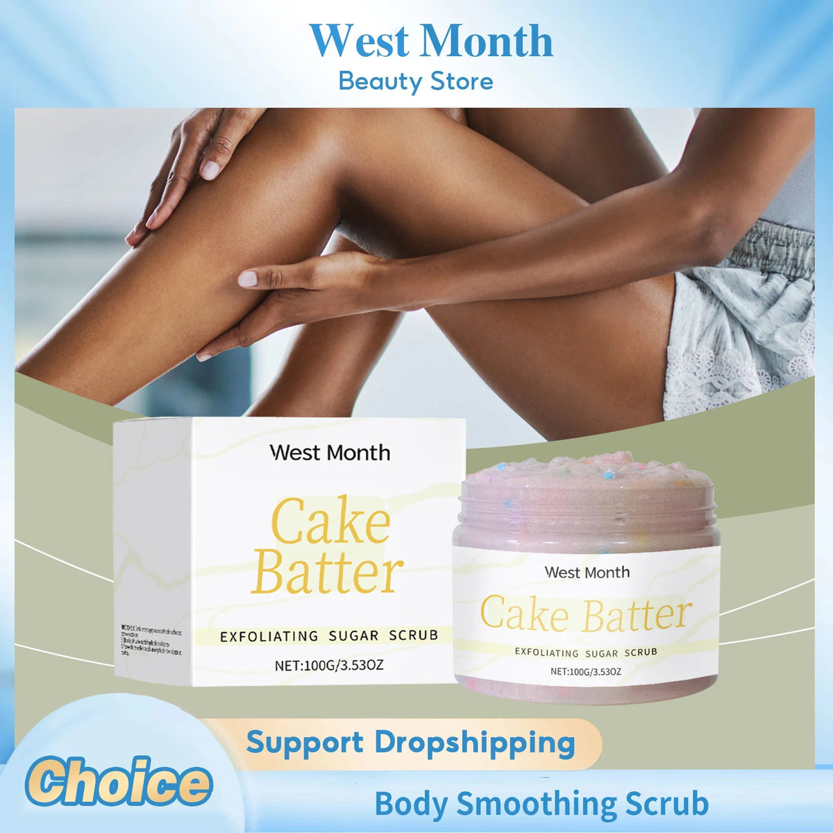 WEST MONTH Body Scrub – Exfoliating, Brightening & Softening Body Exfoliating Scrub SWANS