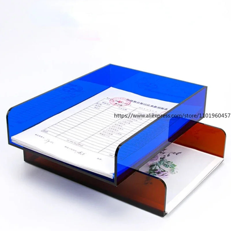 Stackable Acrylic Desk Letter Tray A4/A5 Document Organizer Desktop Document Tray SWANS