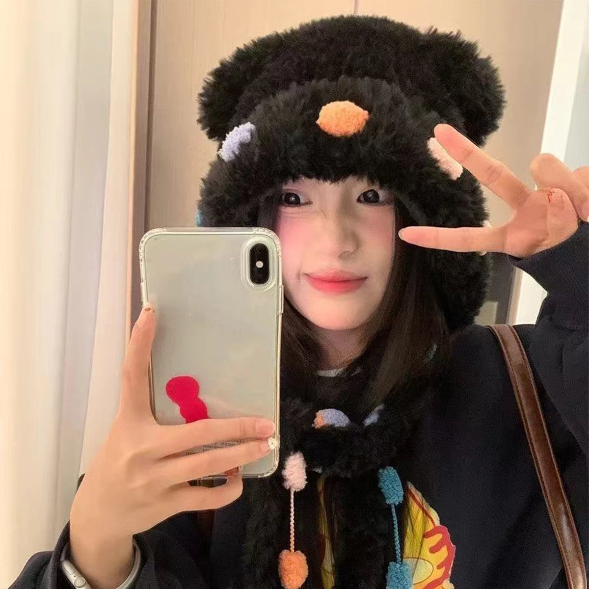 Women's Plush Beanie with Ear Protection – Windproof Winter Hat Winter Beanie Hat SWANS