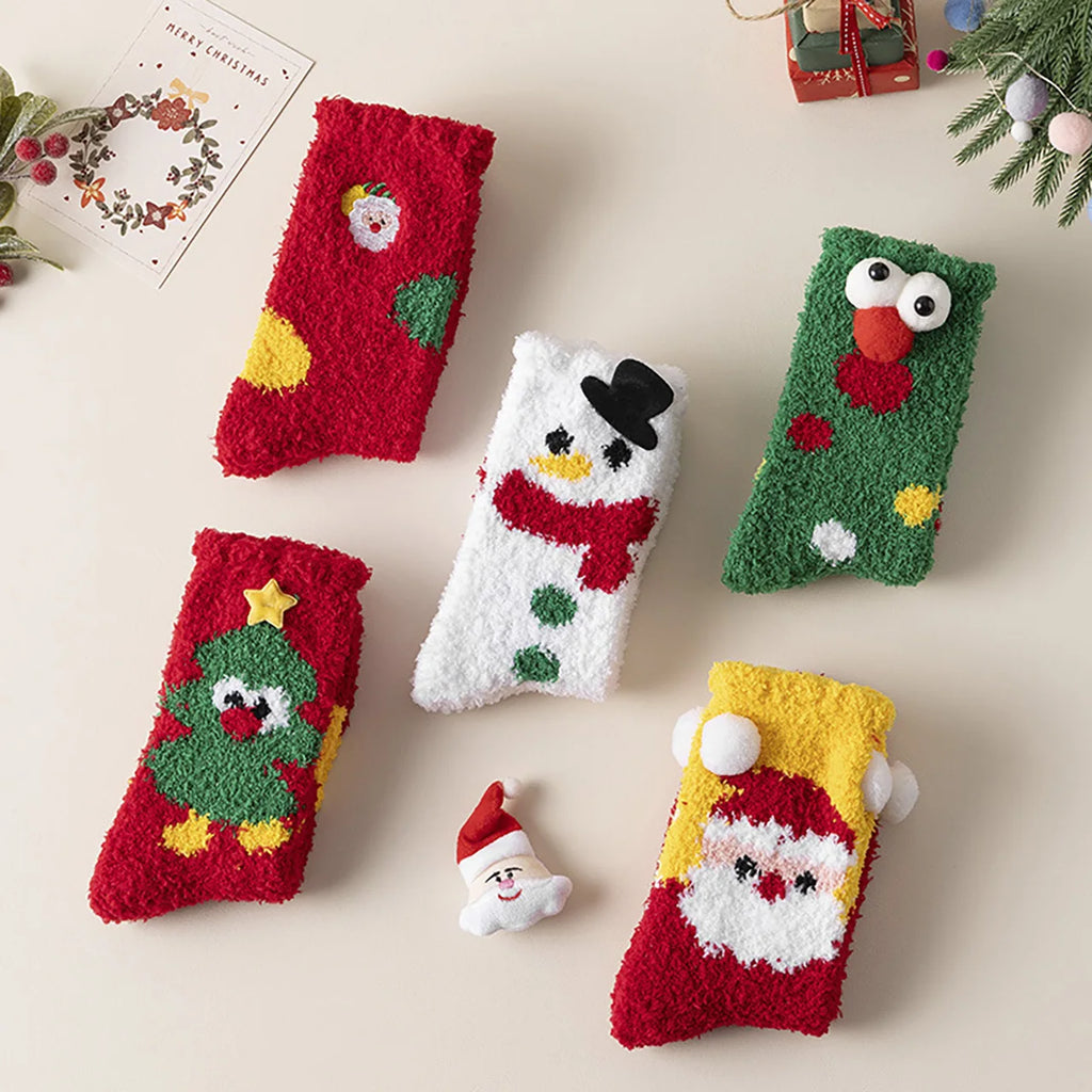 Women's Christmas Plush Thermal Socks – Cozy Velvet Mid-Calf Thermal Plush Socks SWANS