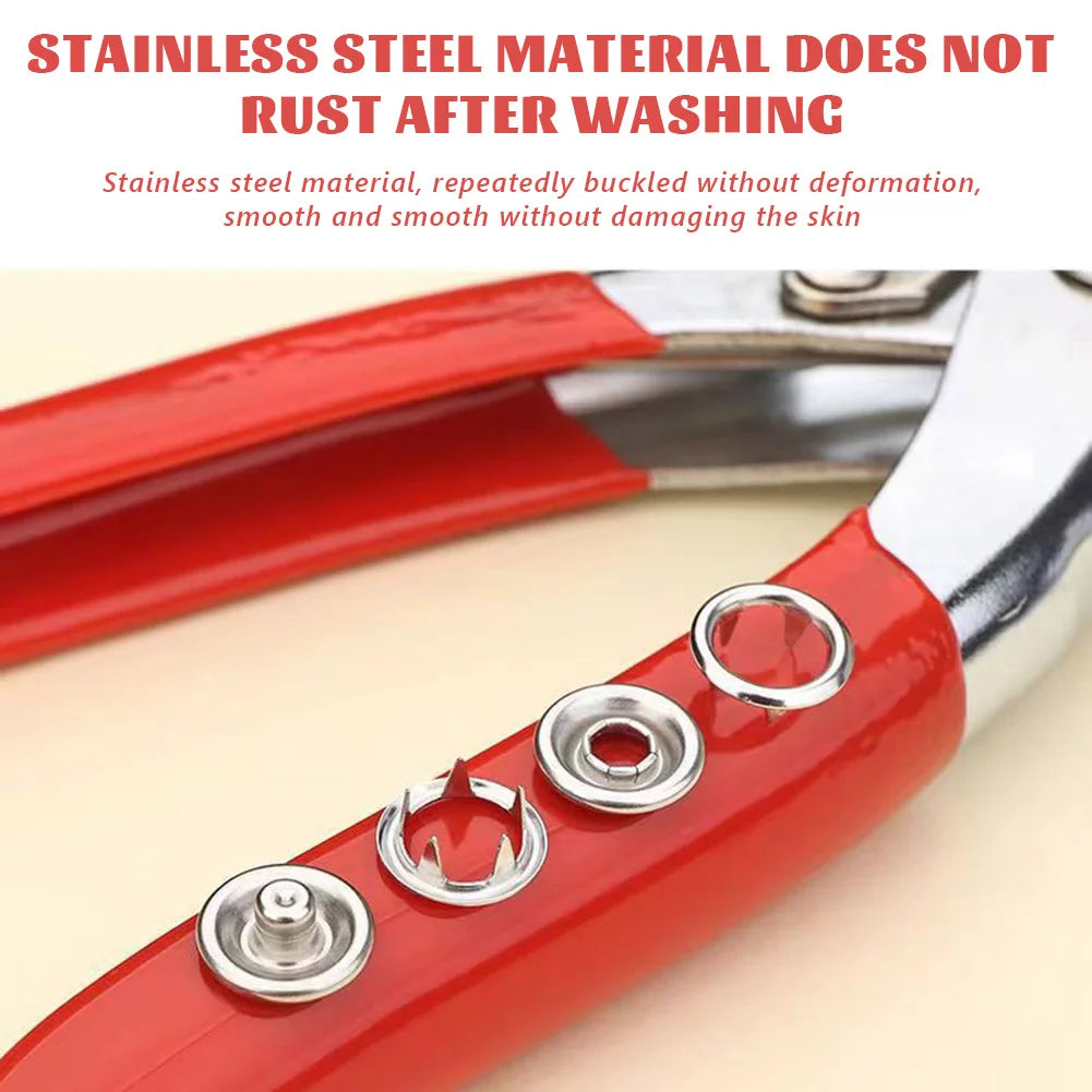 Metal Snap Fastener Kit with Plier Tool – 50/100 Set Colorful Snap Fastener Kit SWANS