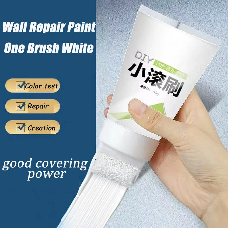 Wall Repair Paint with Roller Brush – Eco-Friendly 100g Touch-Up Wall Repair Paint SWANS