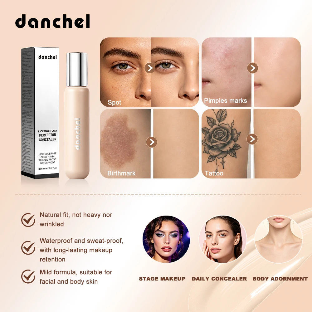 Danchel Flash Concealer – Waterproof Full Coverage Face & Body Liquid Concealer SWANS