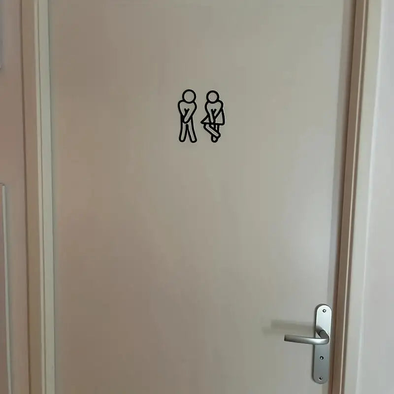Funny Acrylic Restroom Signs Men & Women – 2-Pack Door Decor Restroom Door Signs SWANS