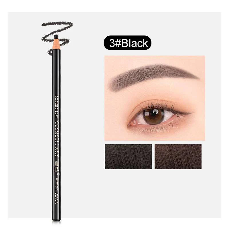 Waterproof Eyebrow Pencil – Long-Lasting Natural Brow Liner Eyebrow Pencil SWANS 03 Black