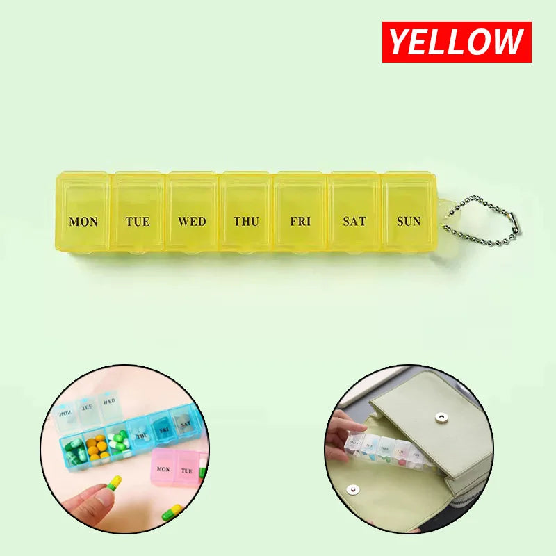Mini 7-Grid Transparent Storage Box – Small Item Organizer Small Item Organizer SWANS YELLOW