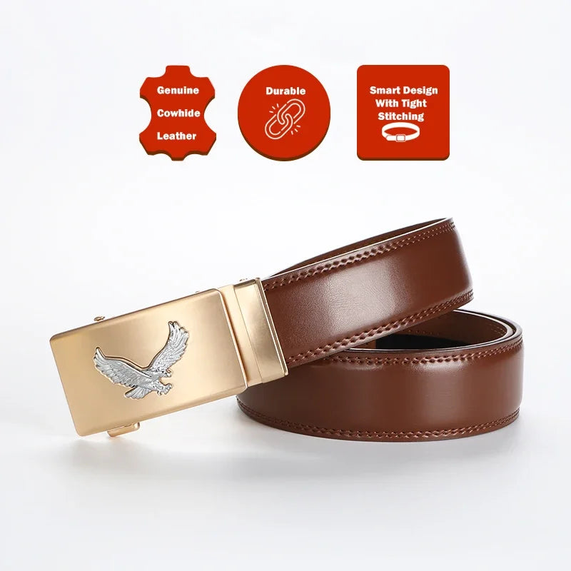 2-Pack Men's Leather Ratchet Belt – Adjustable Alloy Buckle Men's Ratchet Belt SWANS