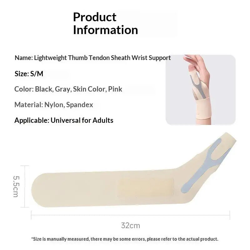 Thin Thumb Wrist Brace – Lightweight Support Sleeve Wrist Support Sleeve SWANS