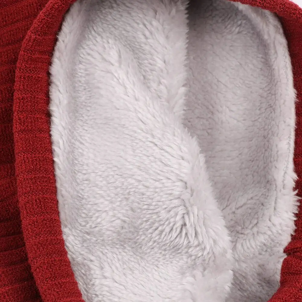 Fleece Lined Neck Gaiter – Windproof Knit Winter Loop Scarf Winter Neck Gaiter SWANS