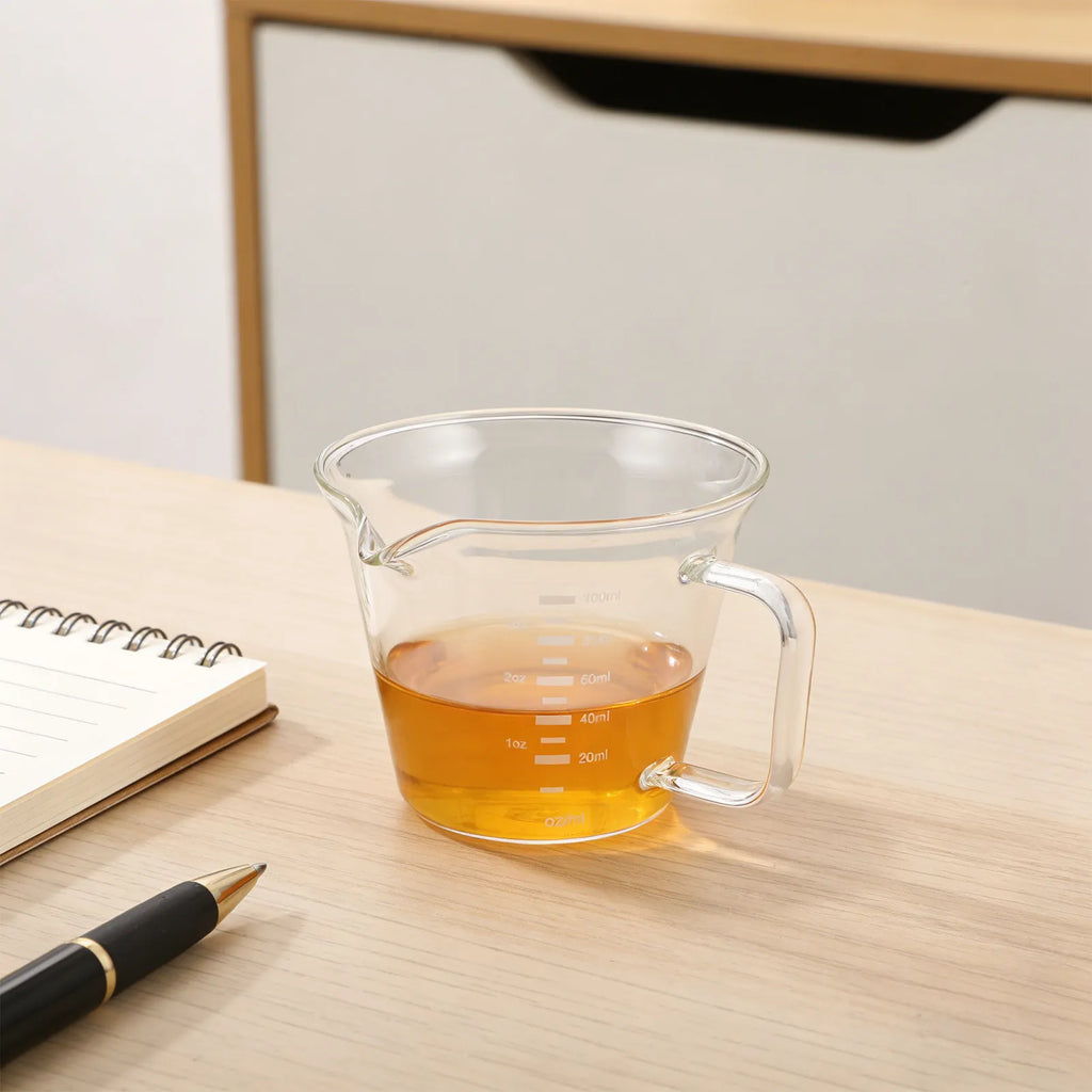 100ml Espresso Glass Measuring Cup with Spout & Graduated Scale Glass Measuring Cup SWANS