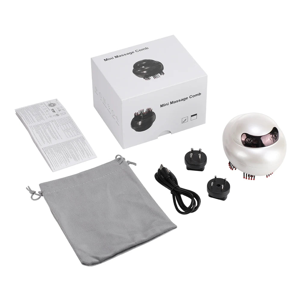 SWANS Electric Scalp Massager – Red/Blue Light & Oil Sprayer Scalp Massager Comb SWANS WHITE USB Type-C