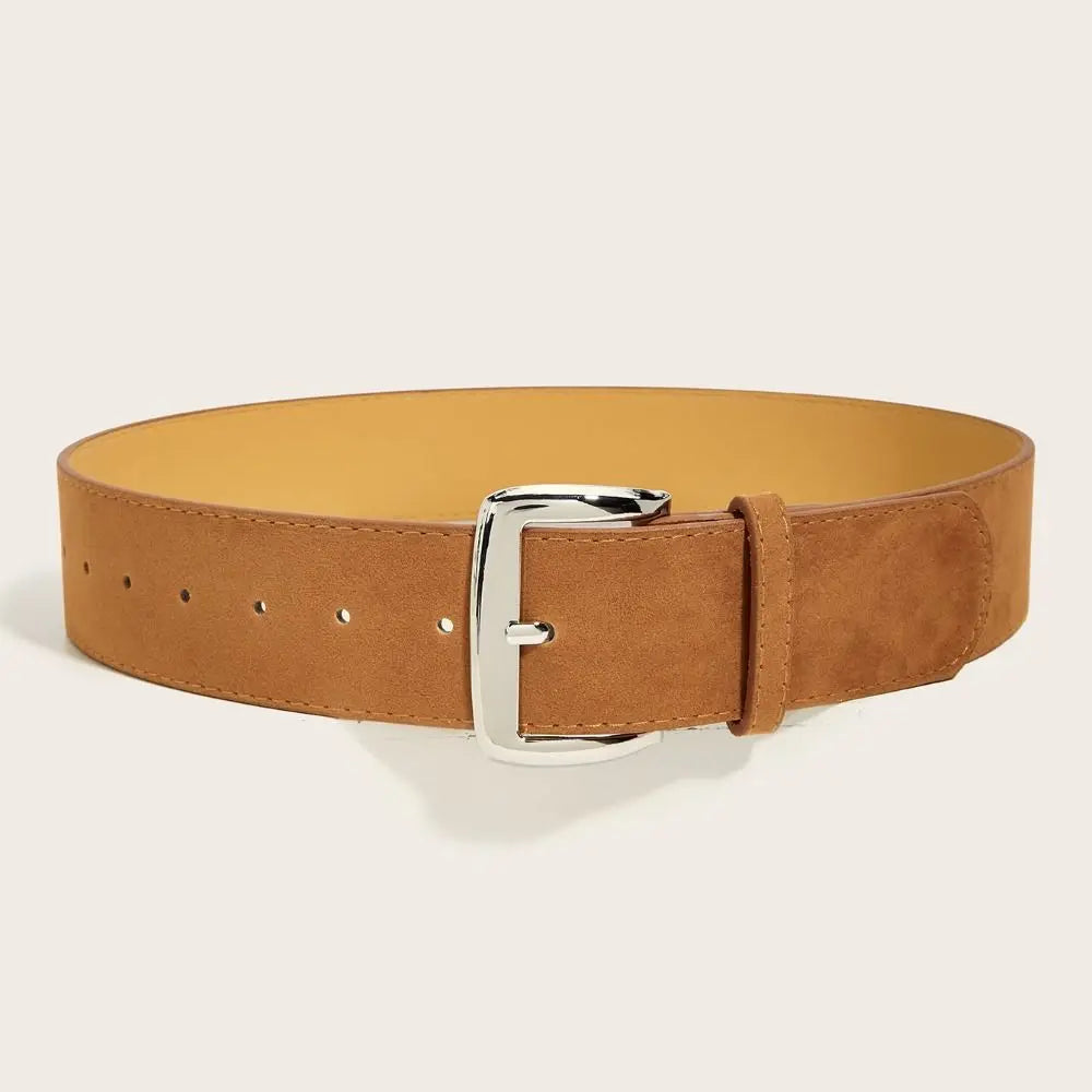 Women's Wide PU Leather Belt – Pin Buckle Dress Waistband Women's Fashion Belt SWANS