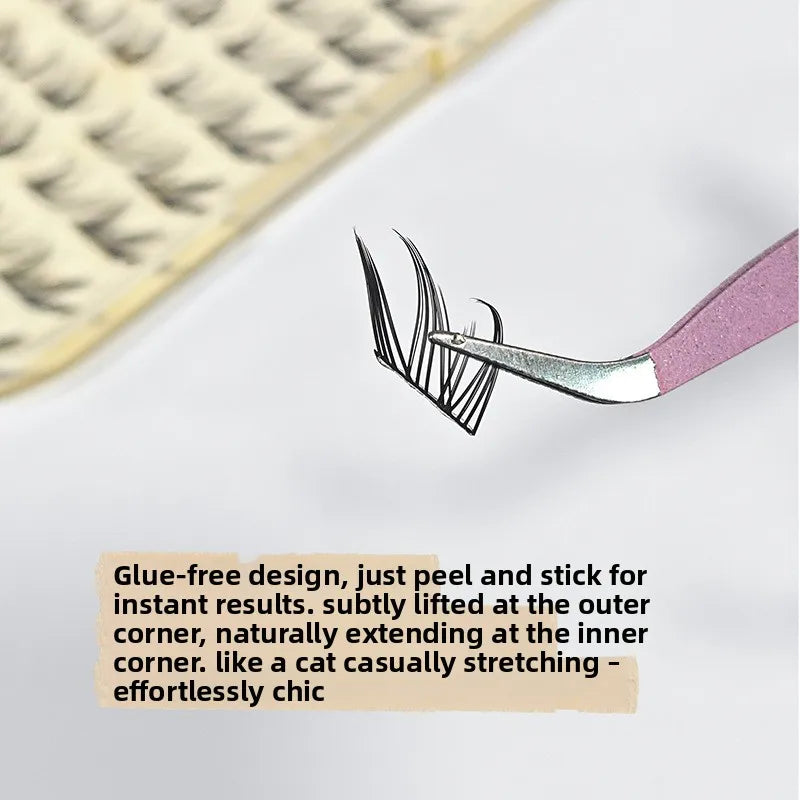 Self-Adhesive False Eyelashes – Winged Cat Eye No Glue False Eyelashes SWANS
