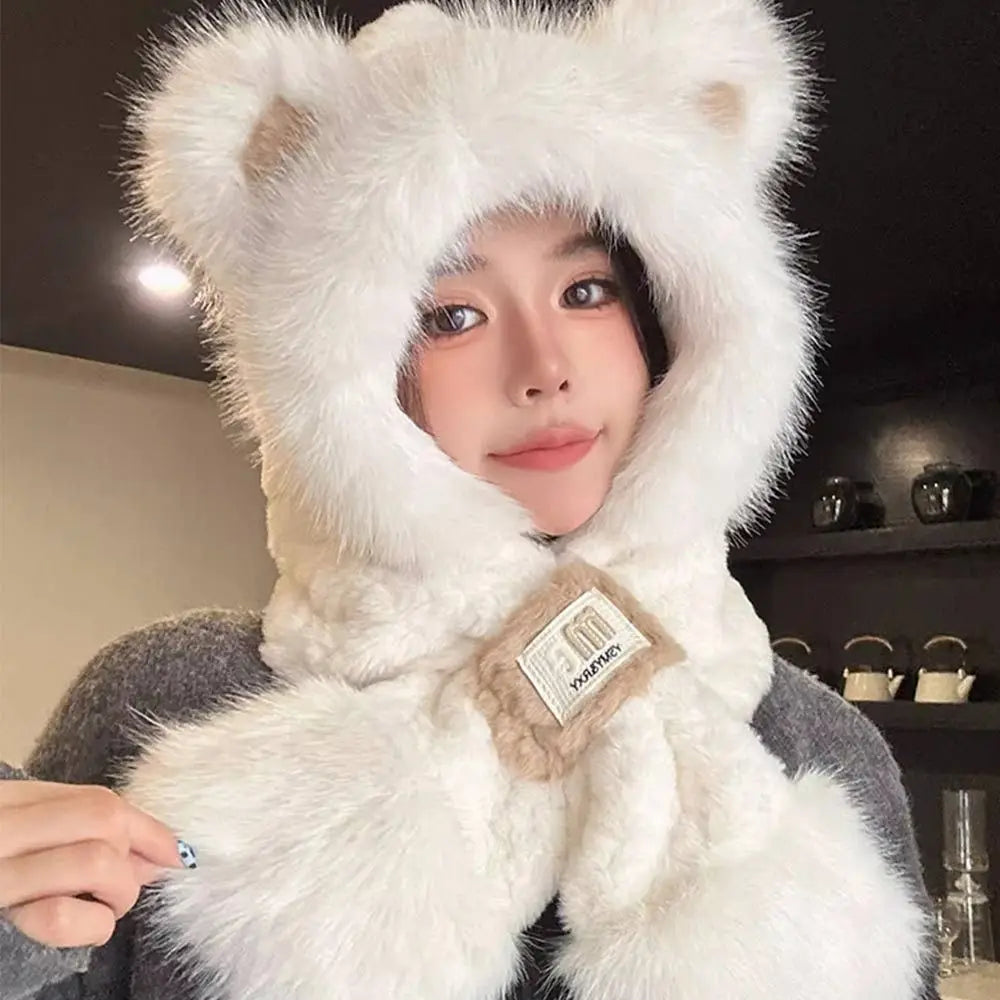 Women's Winter Beanie Hat & Scarf Set – Windproof Warm Cap Winter Beanie Hat Set SWANS