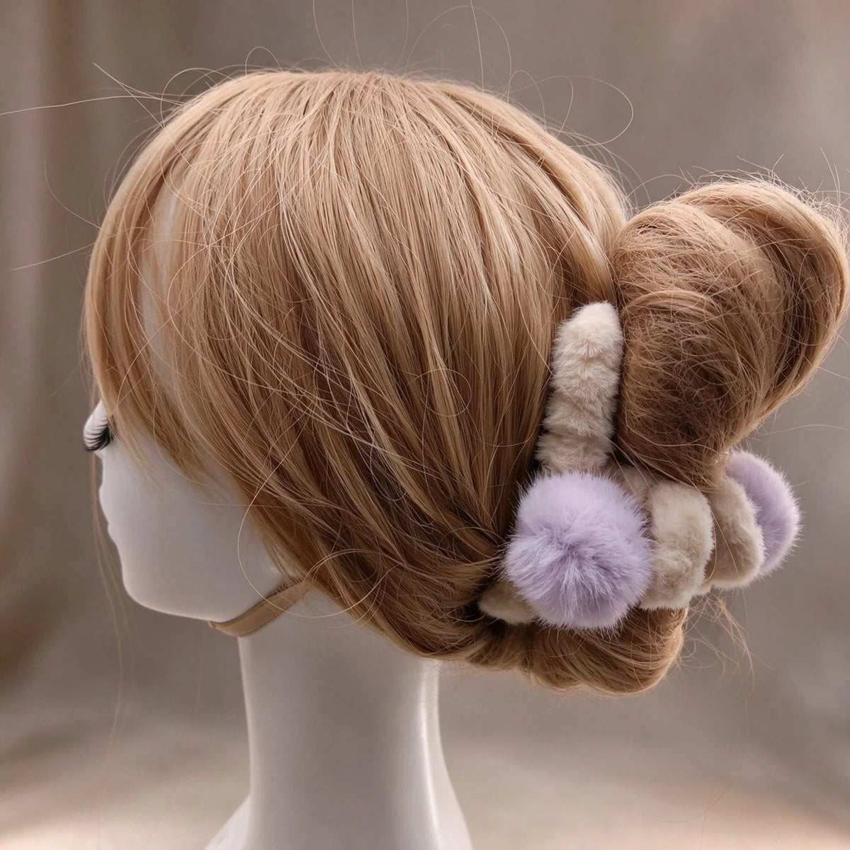 Winter Plush Faux Fur Hair Claw Clip Barrette for Women Hair Claw Clip SWANS