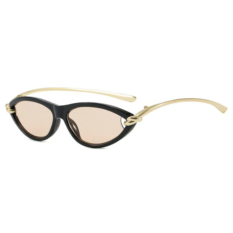 Y2K Vintage Cat Eye Sunglasses UV400 Gradient – Women Cat Eye Sunglasses SWANS Black Champagne