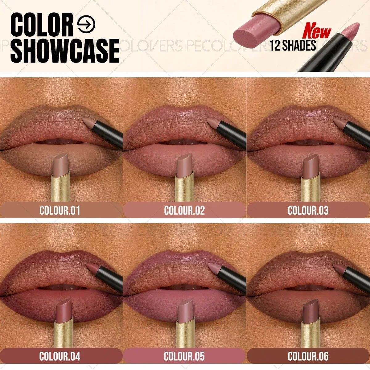 SWANS Waterproof Lip Liner & Lipstick Pen – Long-Lasting Color Lip Liner Pen SWANS