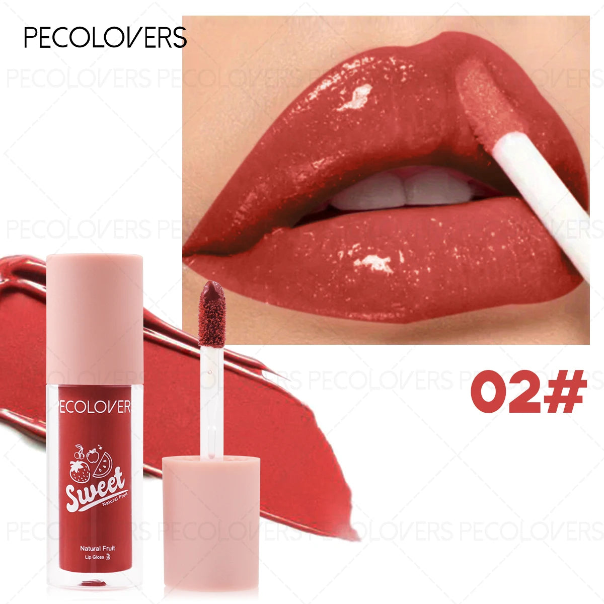 SWANS Waterproof Lip Gloss – High-Pigment Long-Lasting Lipstick Liquid Lip Gloss SWANS 02