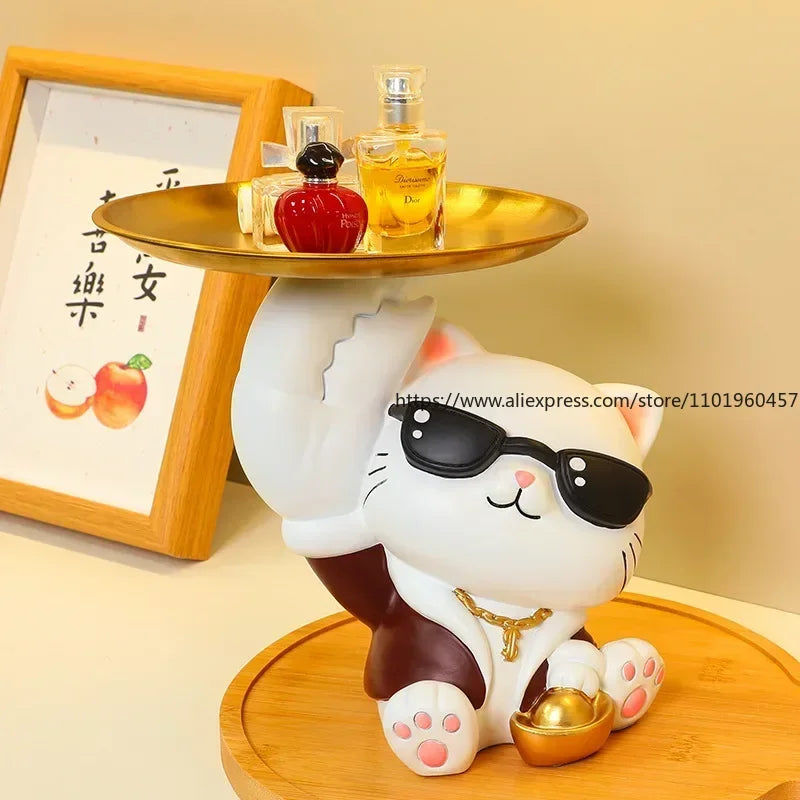 Fortune Cat Storage Box – Lucky Wealth Decor Organizer Decorative Storage Box SWANS
