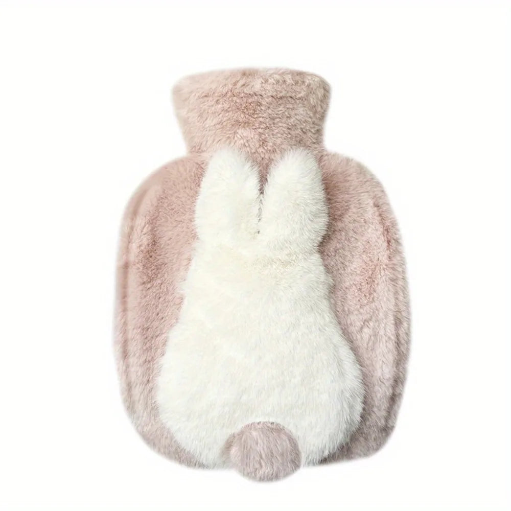 Thick Plush Hot Water Bottle – Cute Bunny Tail Heated Cushion Plush Hot Water Bottle SWANS