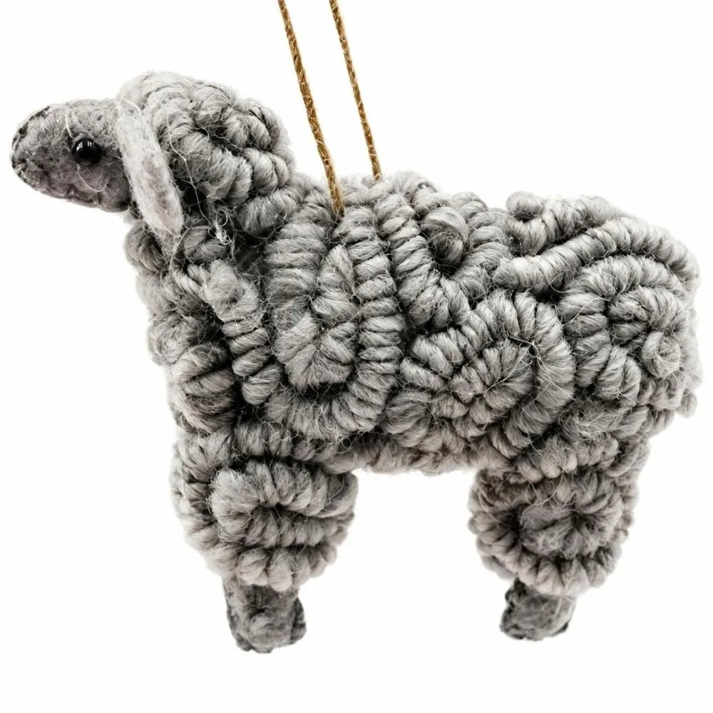 Wool Felt Sheep Christmas Ornament – Tree & Flower Box Decor Christmas Ornament SWANS Grey
