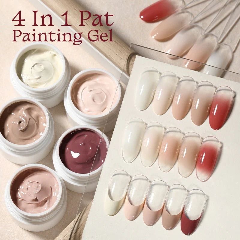 4-in-1 Pat Pat Gel Nail Art Polish – Nude Pink 8ml Gel Nail Polish SWANS