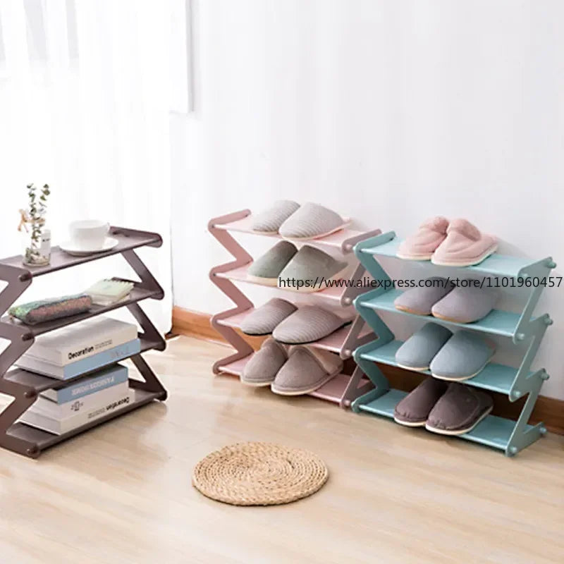 4-Tier Z-Type Shoe Rack Organizer – Space-Saving Storage Shoe Rack Organizer SWANS