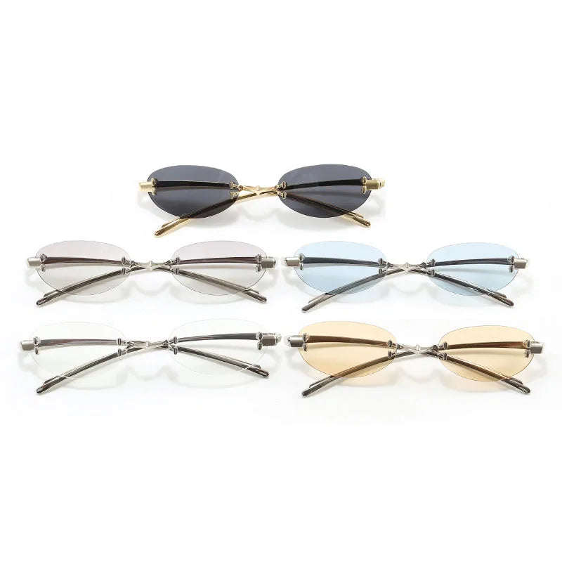 TOYEARN Y2K Oval Sunglasses – Unisex Metal UV400 Steampunk Oval Sunglasses SWANS