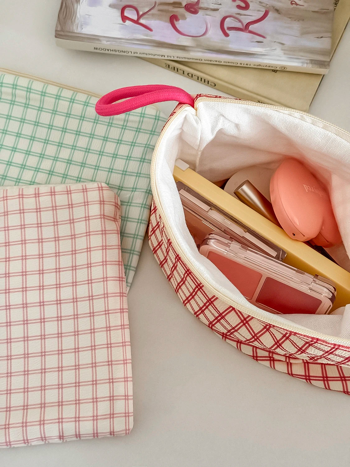 Grid Makeup Storage Bag – Travel Organizer Pouch for Cosmetics Makeup Storage Bag SWANS