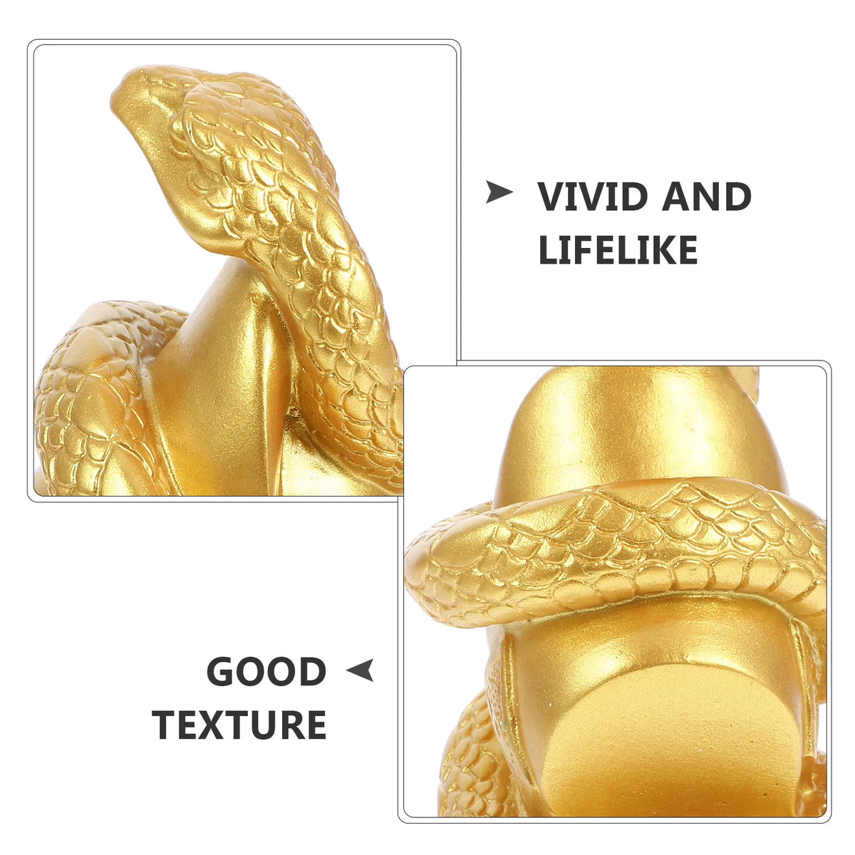 Resin Snake Statue – Chinese Zodiac Vivid Figurine Décor Resin Figurine SWANS