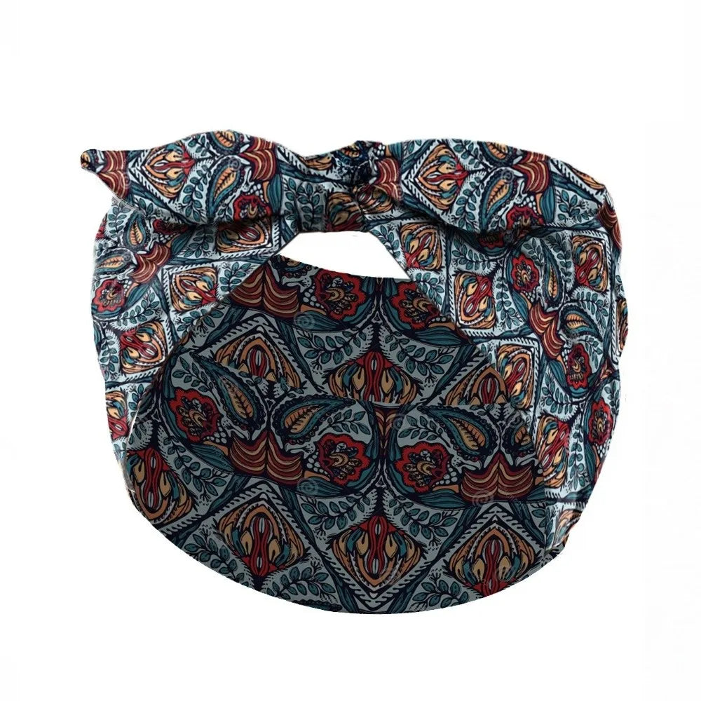 Wide Boho Knot Headband – Elastic Cotton Turban for Women Boho Knot Headband SWANS