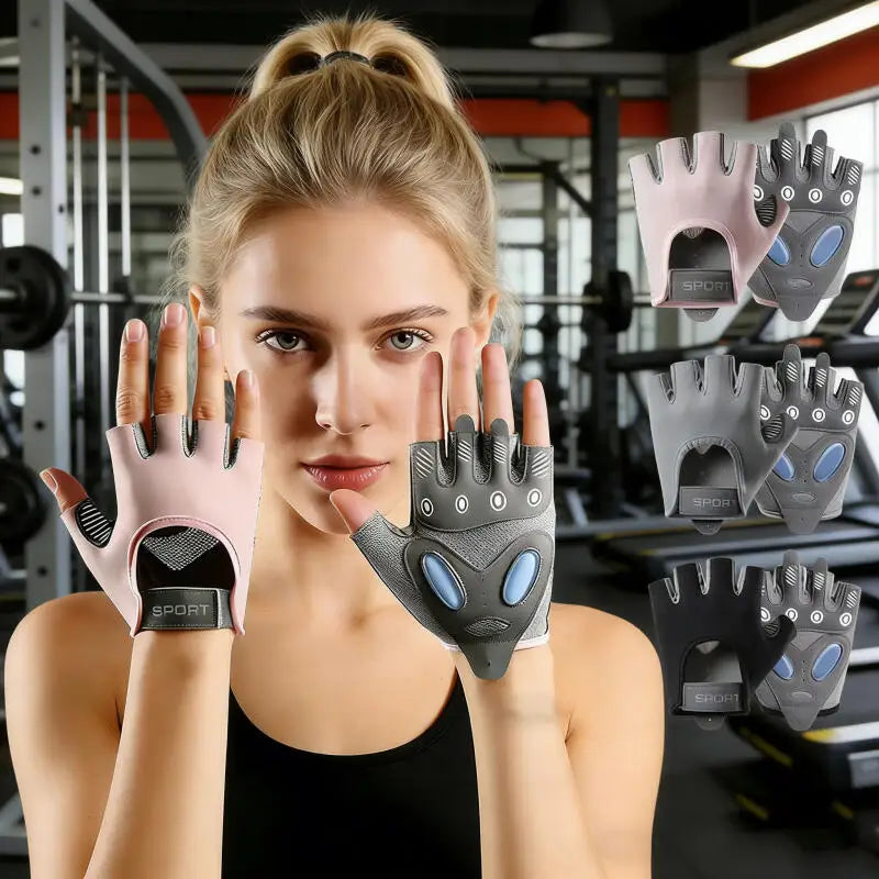 Anti-Slip Half Finger Fitness Gloves – Cycling & Gym Fitness Gloves SWANS
