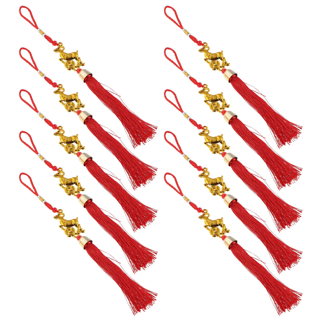 10-Pack Chinese Zodiac Goat Tassel Ornaments – Lunar New Year Holiday Hanging Ornaments SWANS