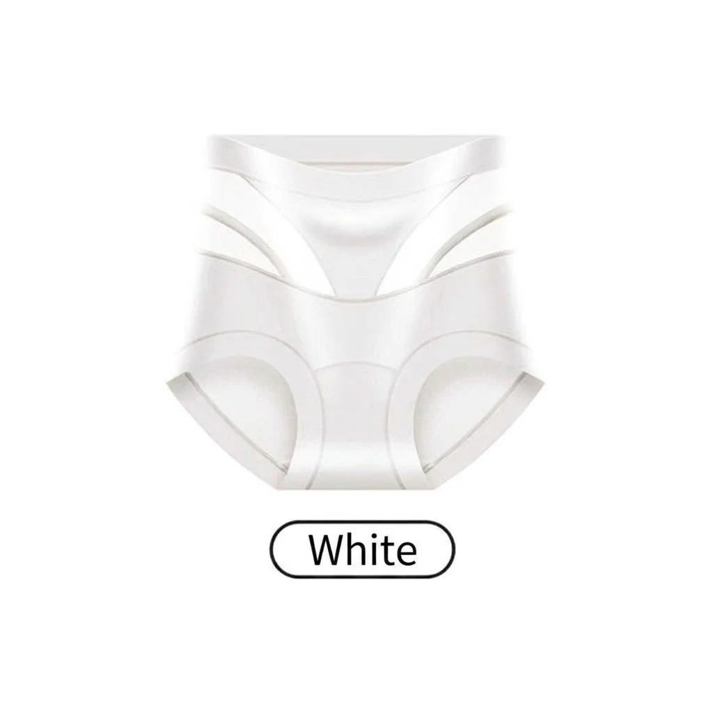 Women's High Waist Tummy Control Mesh Briefs – Cotton Crotch Women's Briefs SWANS White M One Size