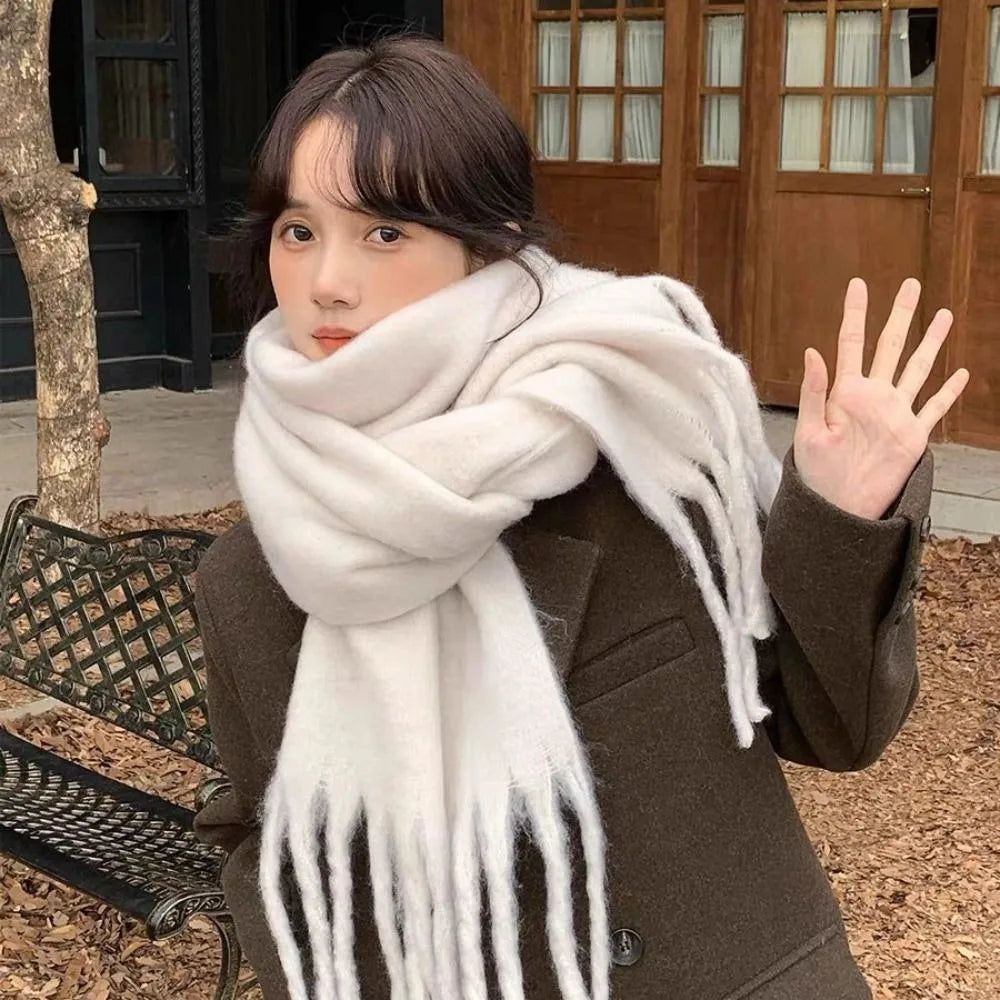 Women's Winter Soft Tassel Scarf – Warm Long Shawl Wrap Winter Scarf Wrap SWANS