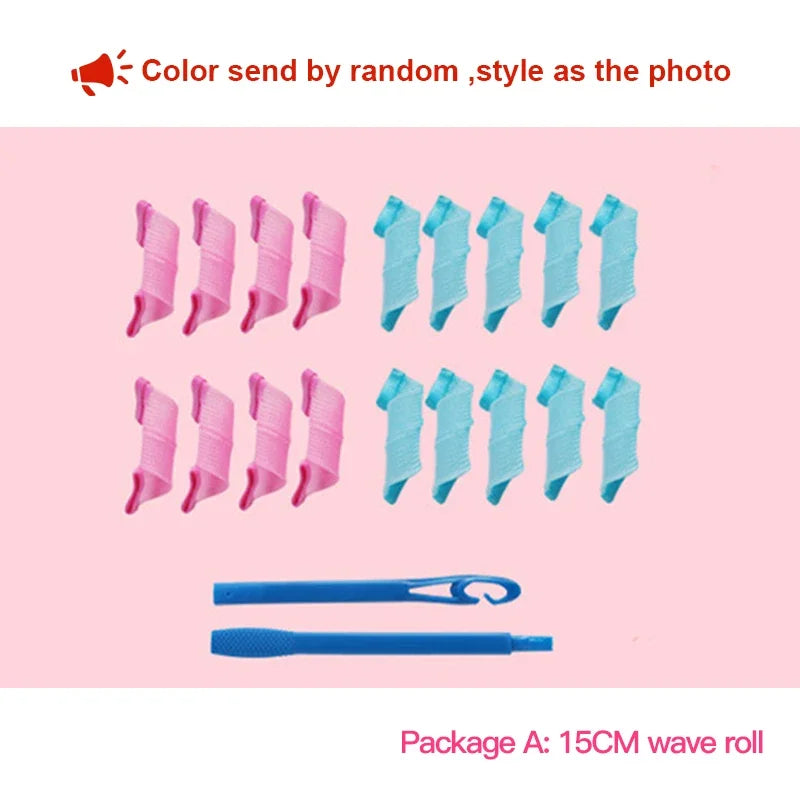 Heatless Hair Curling Rollers – No Heat Foam Styling Set Heatless Hair Curlers SWANS 18pcs 15cm