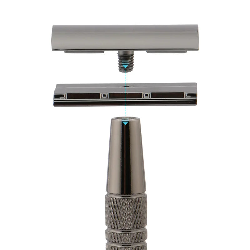 SWANS Rose Gold Double Edge Safety Razor – Knurled Handle Safety Razor SWANS