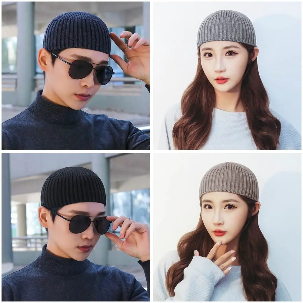 Unisex Solid Knit Beanie – Warm Brimless Dome Cap | Winter Knit Beanie Cap SWANS