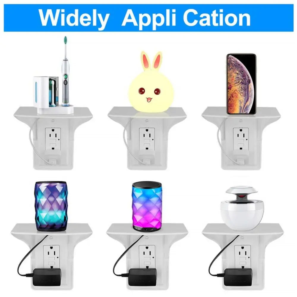 Wall Outlet Shelf – Phone Charging & Storage Rack Wall Outlet Shelf SWANS