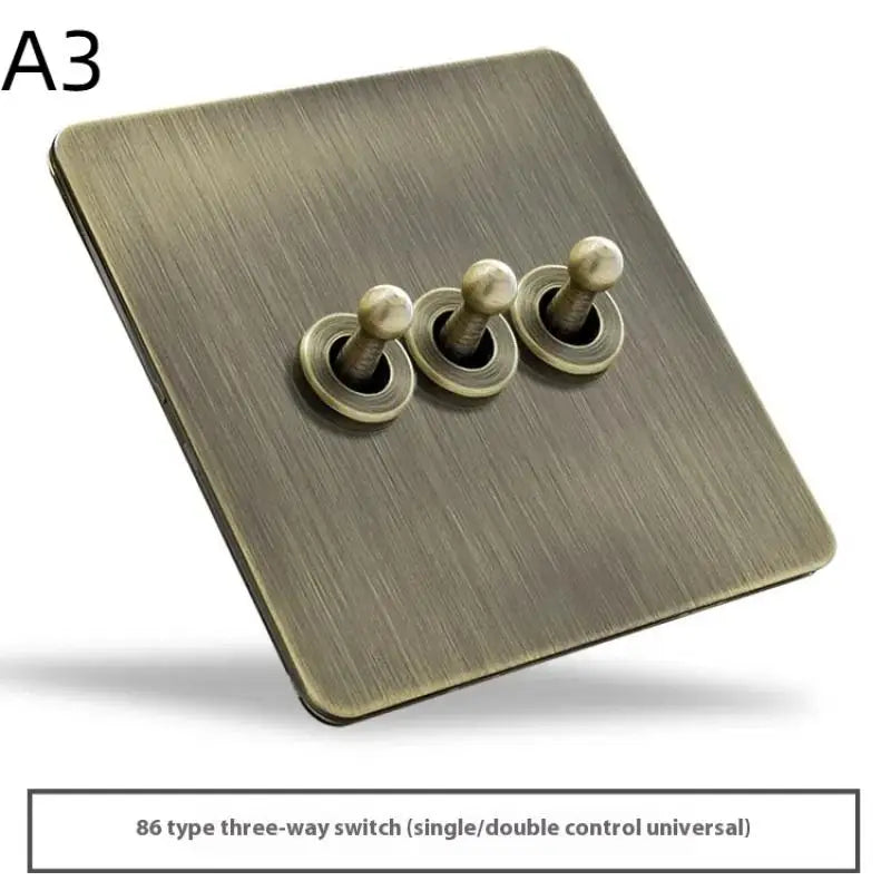 Retro Bronzed Antique Metal EU Wall Toggle Light Switch 1PC Wall Toggle Switch SWANS A3
