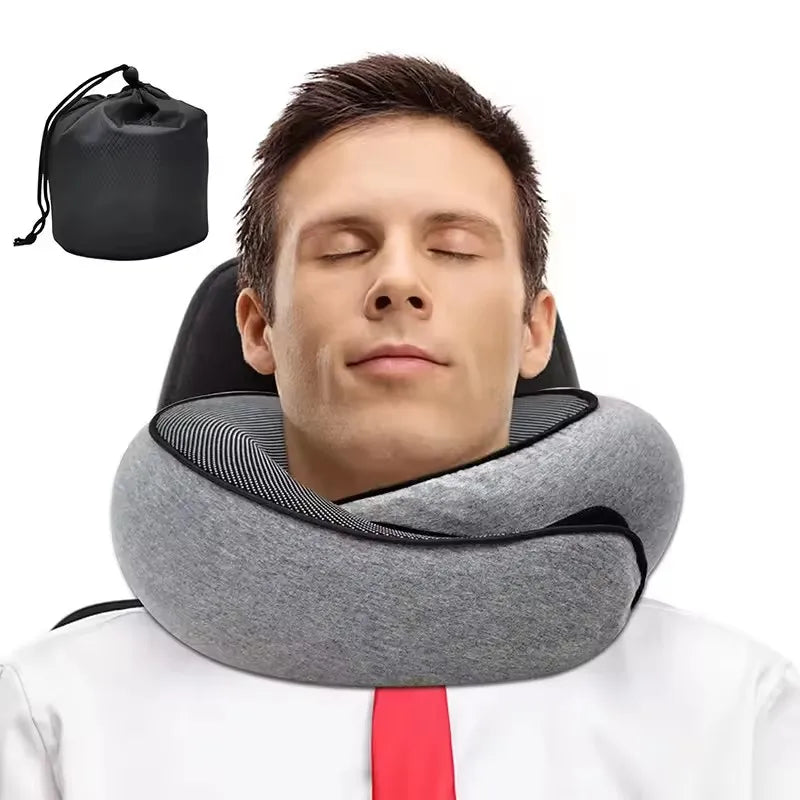 Memory Foam Travel Neck Pillow – Adjustable U-Shape Support Travel Neck Pillow SWANS